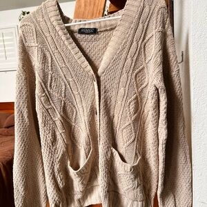 Women's Beige Cable Knit Sweater